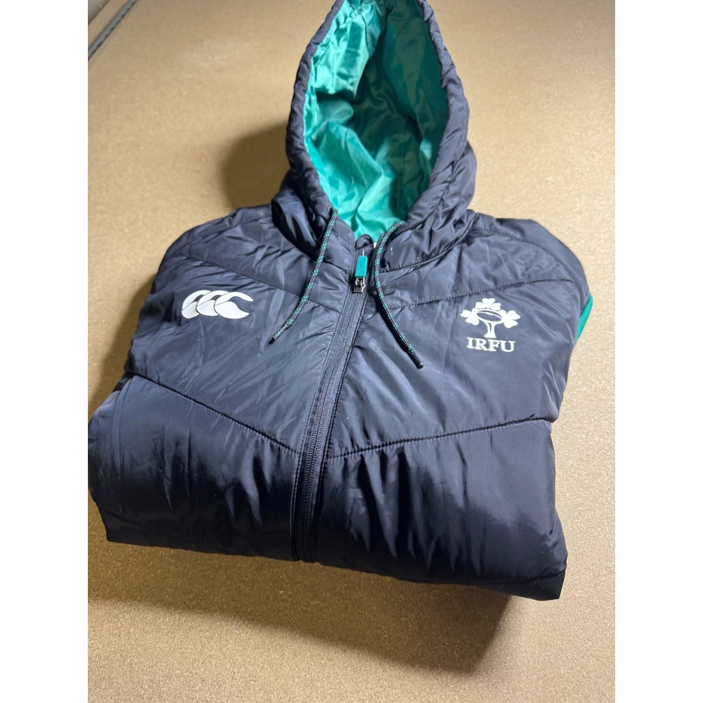 Canterbury Ireland Rugby IRFU ThermoReg Hybrid Puffer Jacket Mens L Green Black